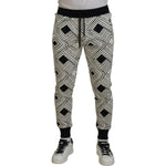 Dolce & Gabbana Black White Cotton Trousers Sport Pants PAN74757- 44