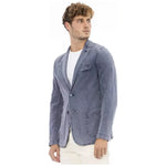 Distretto12 Blue Cotton Mens Blazer DI-23609-FBB-IT52-239