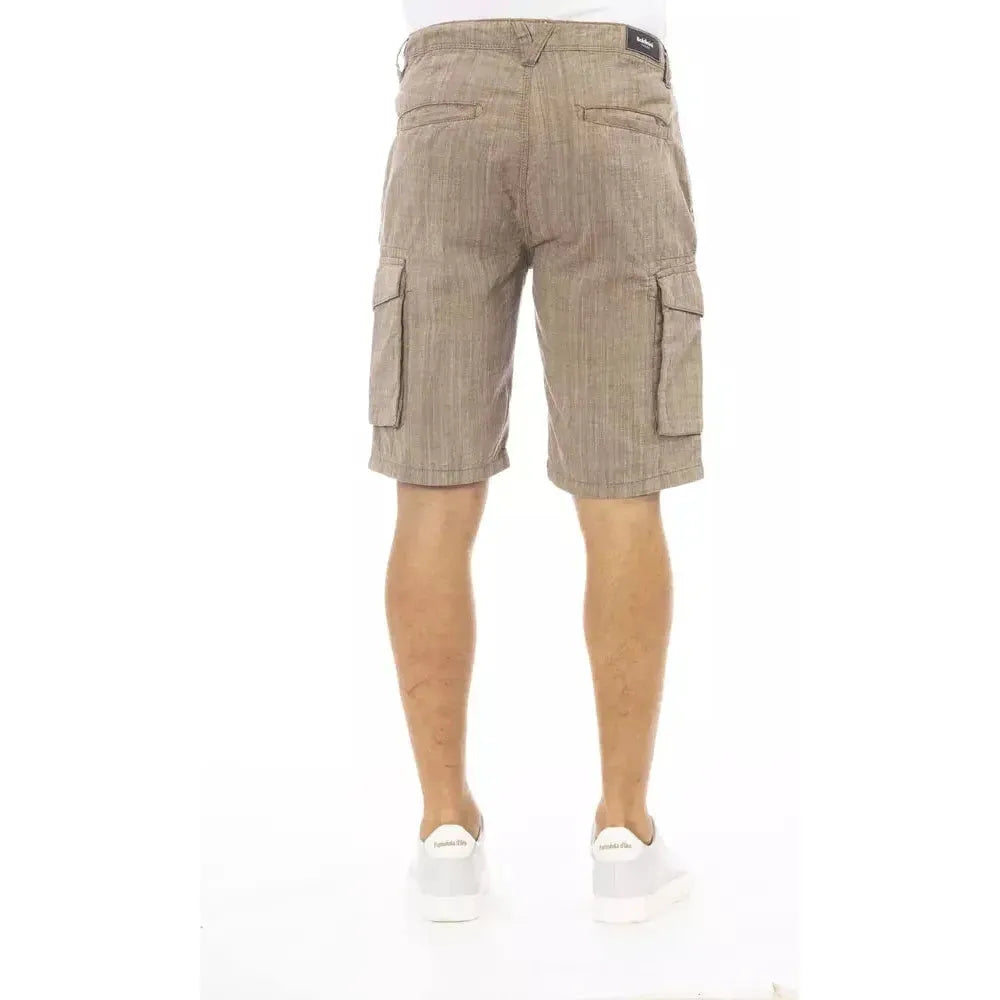 Baldinini Trend Brown Cotton Men's Cargo Short Baldinini Trend Rosy Brown