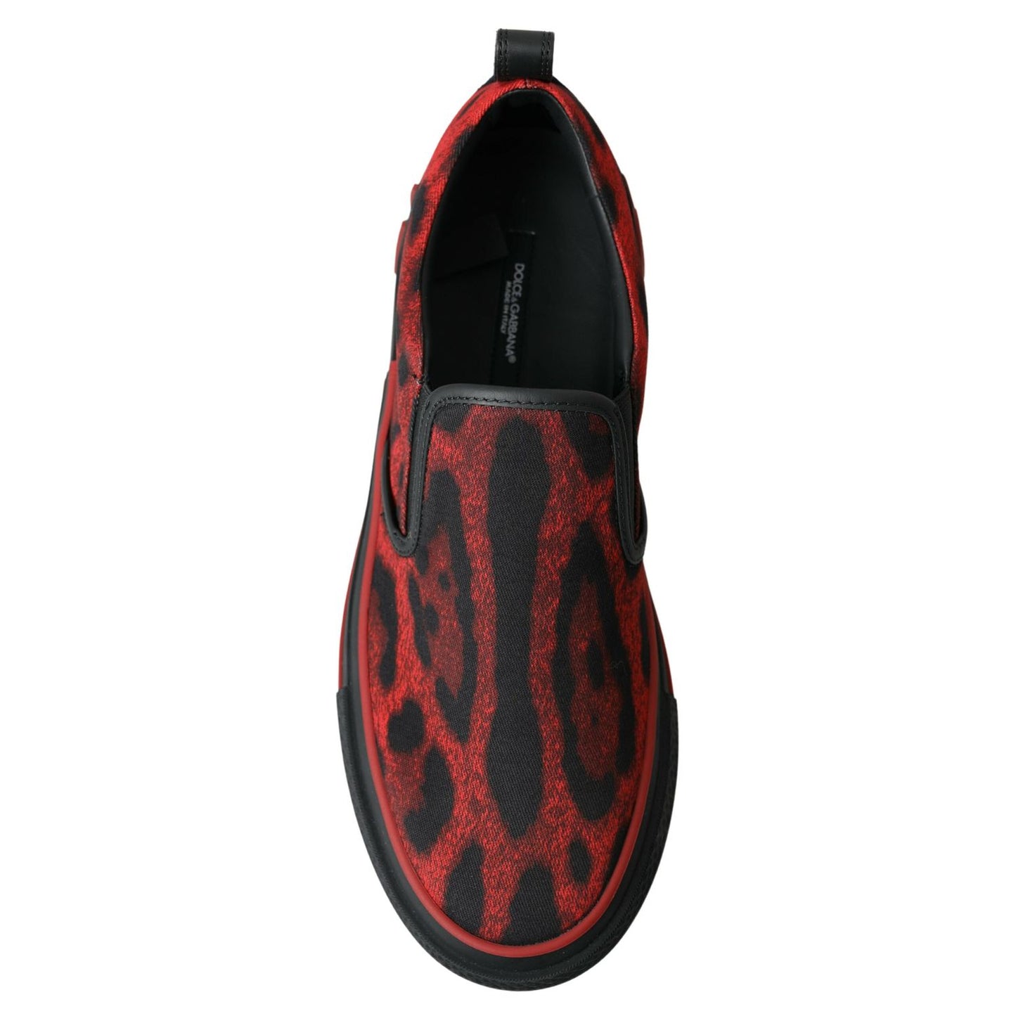 Dolce & Gabbana Red Black Leopard Loafers Sneakers Shoes
