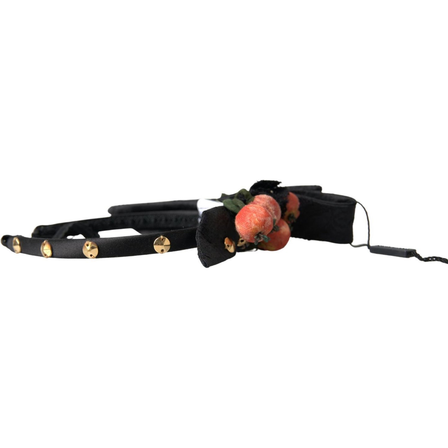 Dolce & Gabbana Black with multicolor Fig Fruit Crystal Tiara Diadem Headband SMY101163