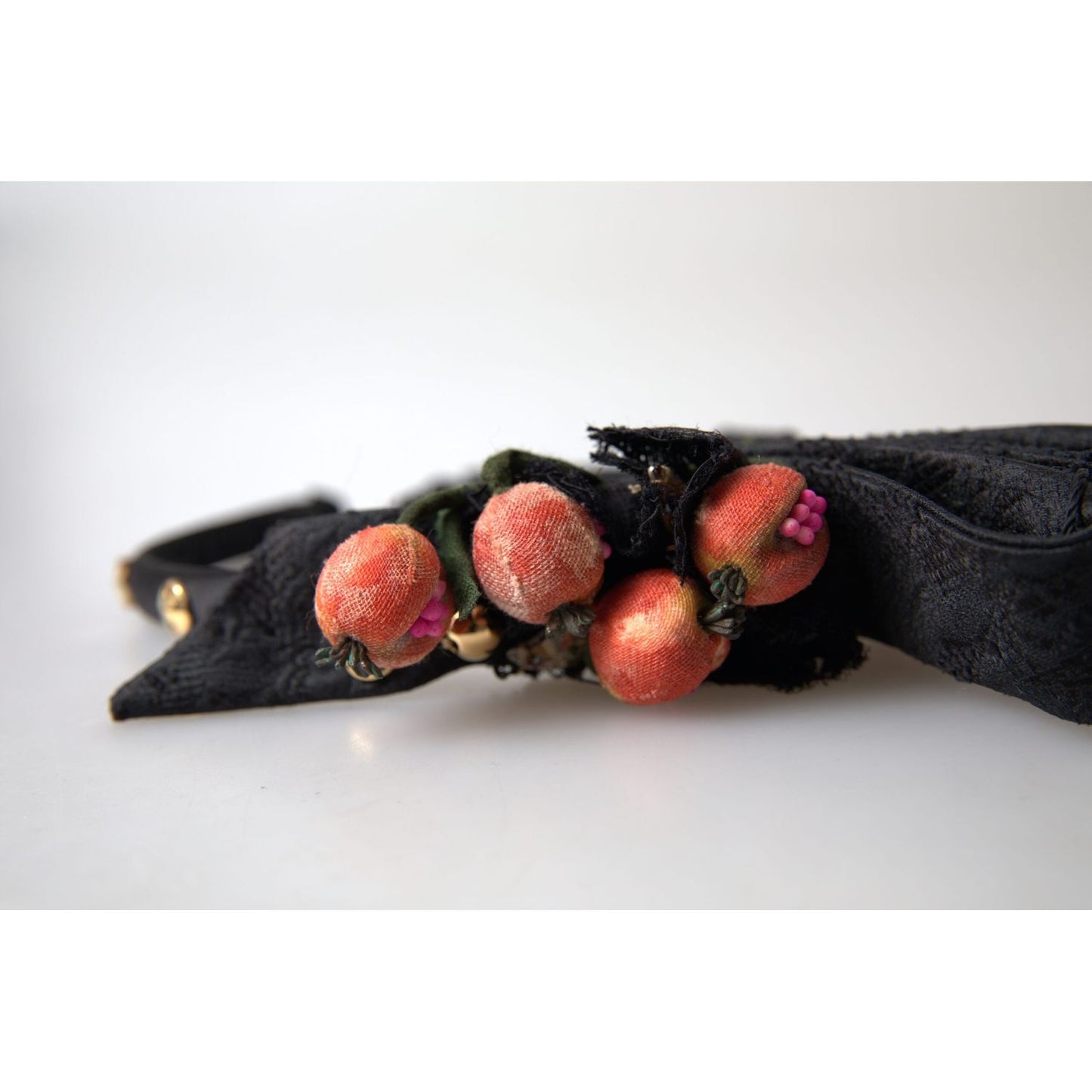 Dolce & Gabbana Black with multicolor Fig Fruit Crystal Tiara Diadem Headband SMY101163