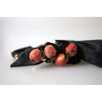 Dolce & Gabbana Black with multicolor Fig Fruit Crystal Tiara Diadem Headband SMY101163