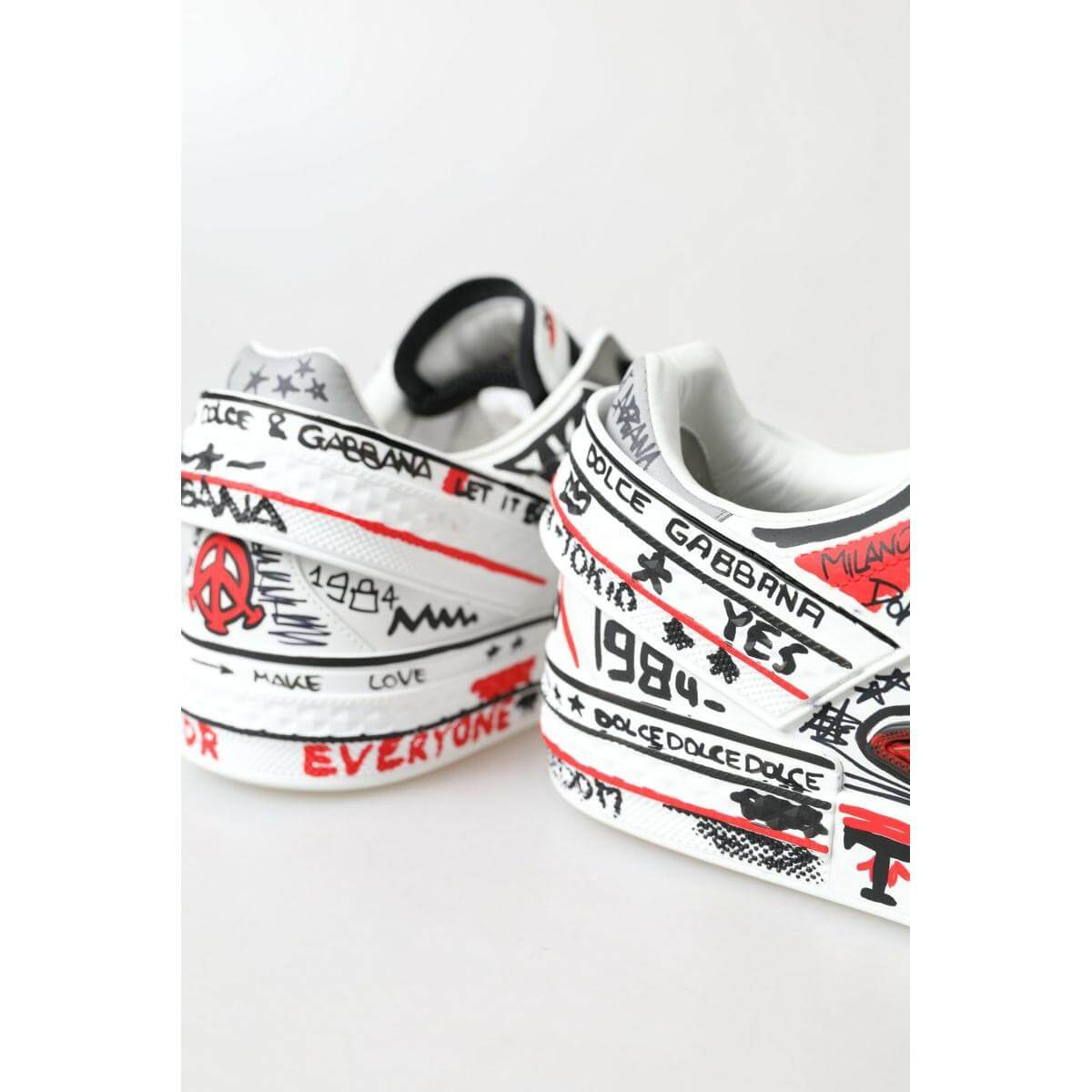 Dolce & Gabbana Multicolor Hand-Painted Leather Sneakers Dolce & Gabbana Lavender