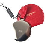 Dolce & Gabbana Red Calfskin Leather Hand Mirror Holder smy101197