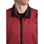 Dolce & Gabbana Red Leopard Polyester Bomber Full Zip Jacket JKT3656-52