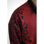 Dolce & Gabbana Red Leopard Polyester Bomber Full Zip Jacket JKT3656-52
