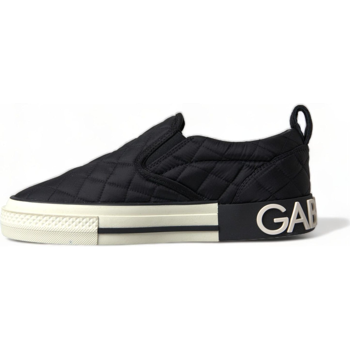Dolce & Gabbana Elegant Quilted Black Canvas Sneakers Dolce & Gabbana Dark Slate Gray
