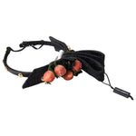 Dolce & Gabbana Black with multicolor Fig Fruit Crystal Tiara Diadem Headband SMY101163