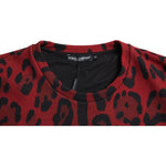 Dolce & Gabbana Red Leopard Cotton Sleeveless Tank T-shirt TSH84163-46