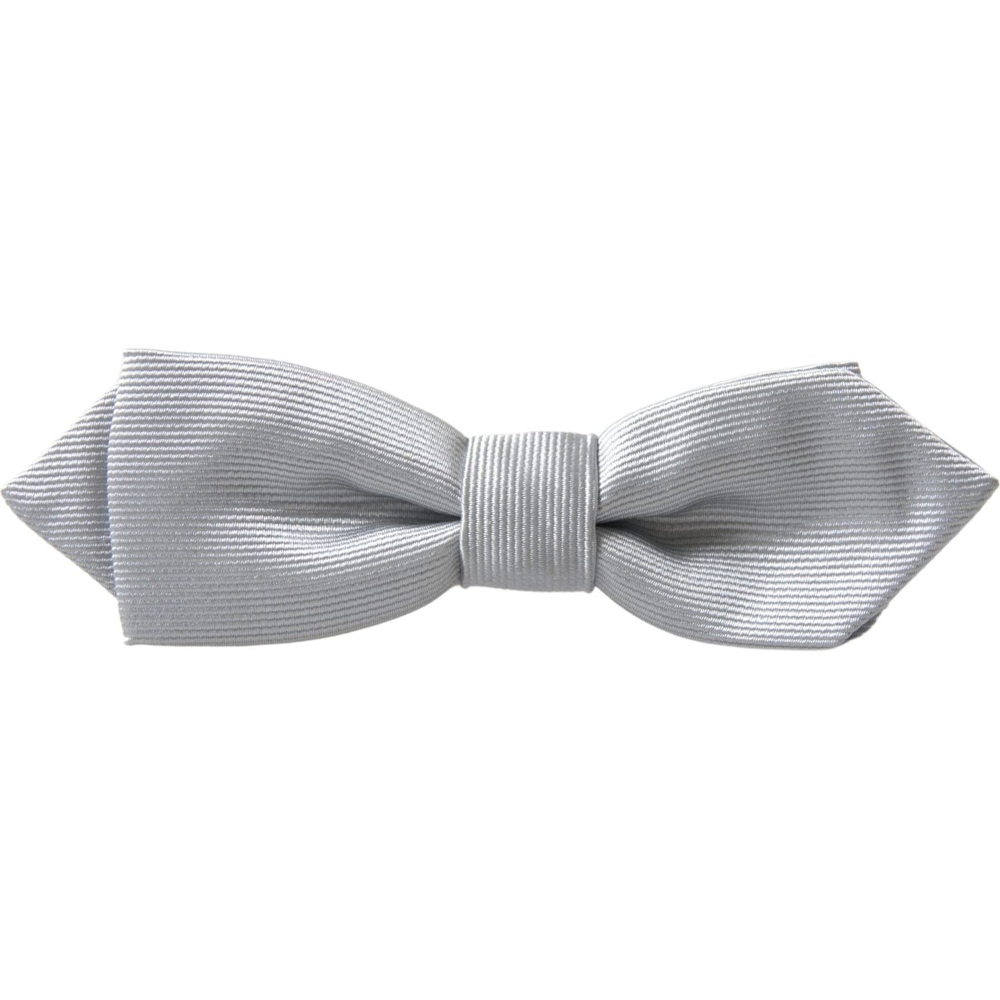 Dolce & Gabbana Gray Silk Adjustable Men Neck Papillon Bow Tie