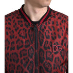 Dolce & Gabbana Red Leopard Bomber Short Coat Jacket JKT3713-50
