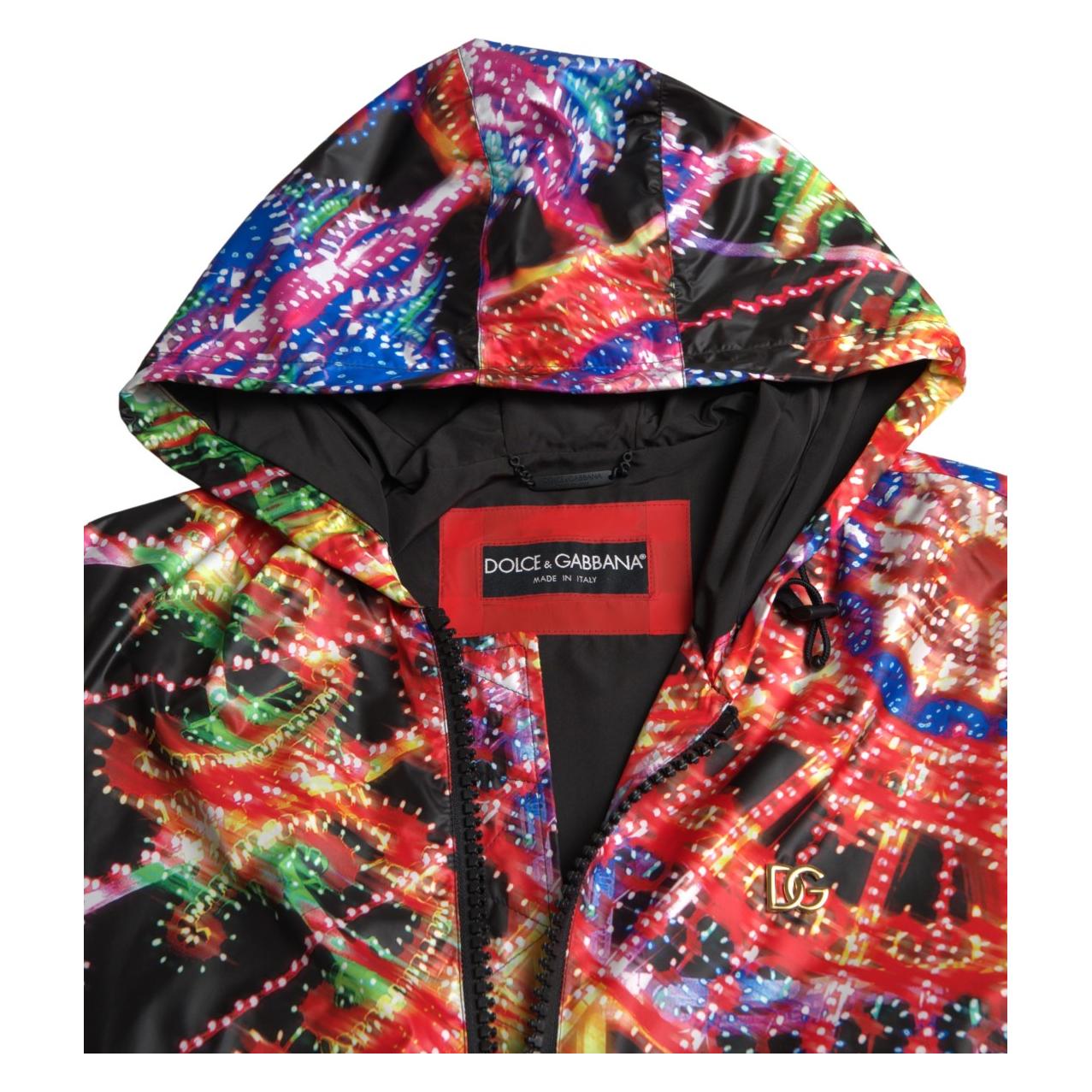 Dolce & Gabbana Multicolor Hooded Sweatshirt Sweater JKT3714-46