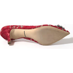 Dolce & Gabbana Red Taormina Lace Crystal Heels Pumps Shoes LA10352-36