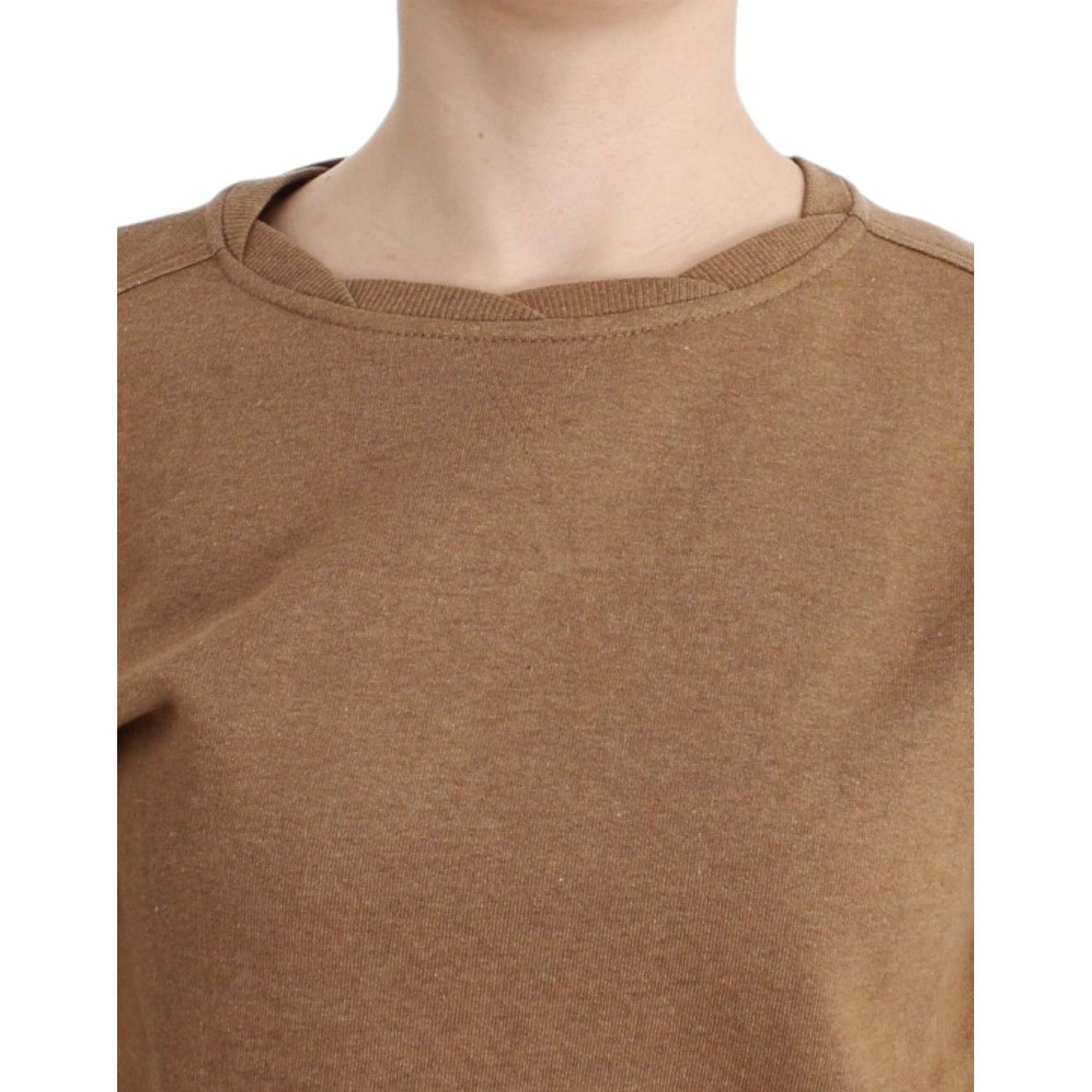 John Galliano Brown Crewneck Cotton Sweater