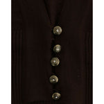 Cavalli Elegant Brown Virgin Wool Cropped Cardigan Cavalli Black