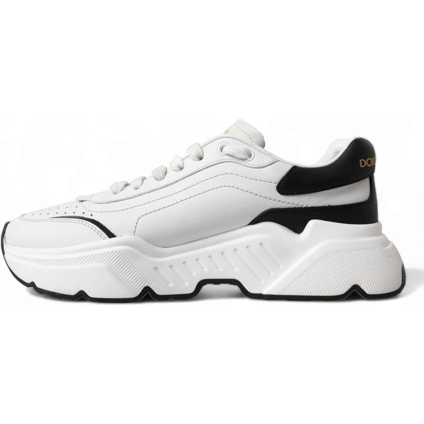 Dolce & Gabbana Chic Black & White Daymaster Leather Sneakers Dolce & Gabbana Light Gray
