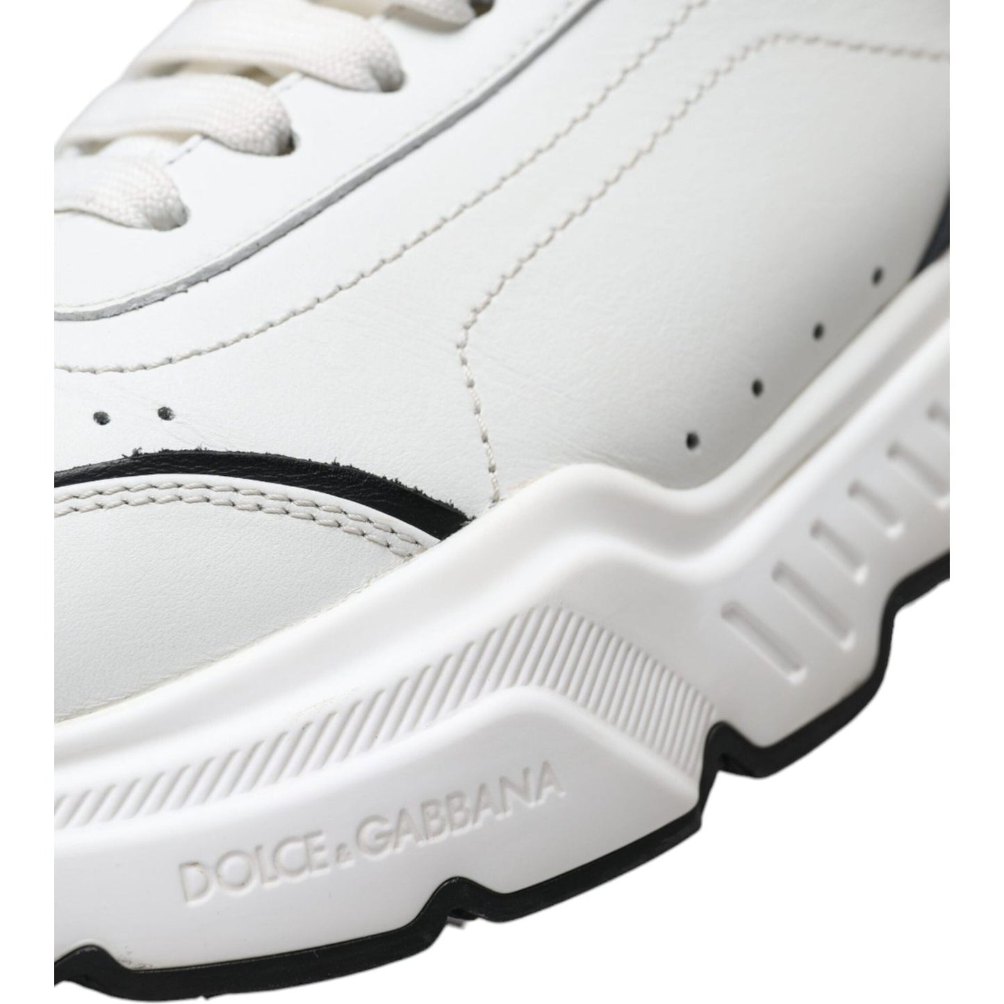 Dolce & Gabbana Chic Black & White Daymaster Leather Sneakers Dolce & Gabbana Light Gray