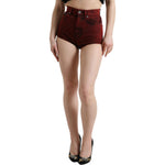 Dolce & Gabbana Red Stretch High Waist Denim Hot Pants Shorts PAN74903-40