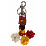 Dolce & Gabbana Red White Raffia Leather Clasp Finder Keyring Keychain SIG15032