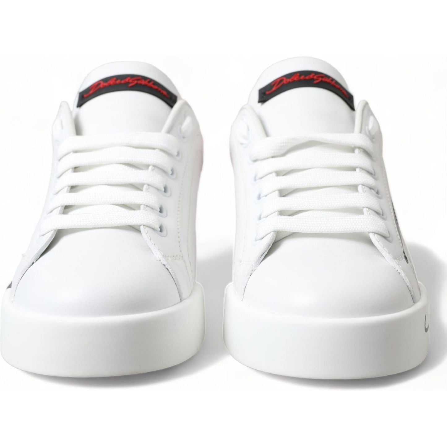 Dolce & Gabbana Elegant White Leather Portofino Sneakers Dolce & Gabbana Lavender
