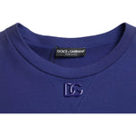 Dolce & Gabbana Royal Blue Cotton Crewneck Pullover Sweater TSH84773-56