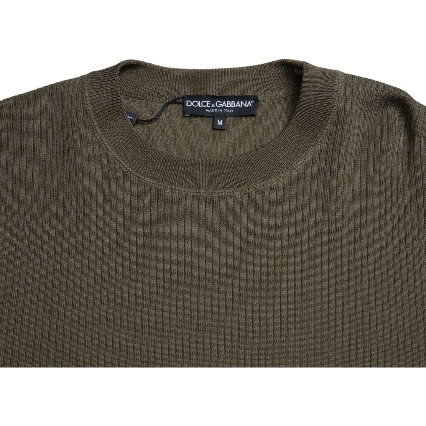 Dolce & Gabbana Green Viscose Crew Neck Men Pullover Sweater