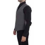 Dolce & Gabbana Gray Cotton Slim Fit Button Front Dress Vest GSS10422-1