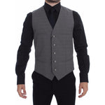 Dolce & Gabbana Gray Cotton Slim Fit Button Front Dress Vest GSS10422-1