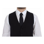 Dolce & Gabbana Black Cotton Dress Vest Blazer Jacket VES10086-1
