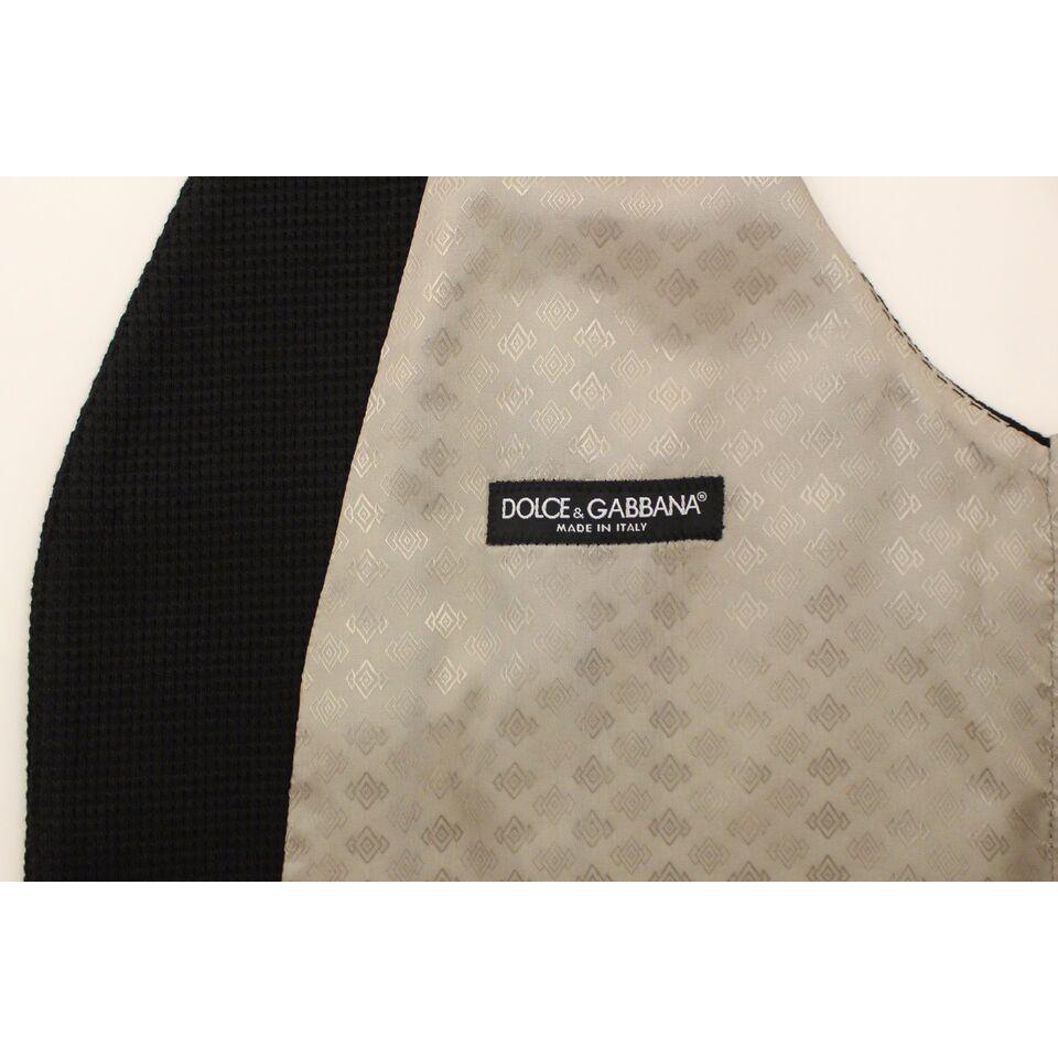 Dolce & Gabbana Black Cotton Dress Vest Blazer Jacket VES10086-1