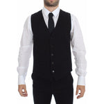 Dolce & Gabbana Black Cotton Dress Vest Blazer Jacket VES10086-1