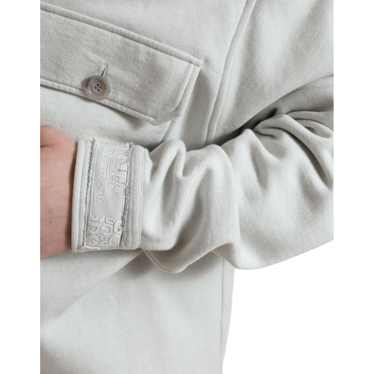 Dolce & Gabbana Elegant Floral Back Cotton Jacket Dolce & Gabbana Gray