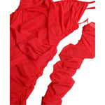 Dolce & Gabbana Red Nylon Stretch Cut Out Midi Dress DR28987-42