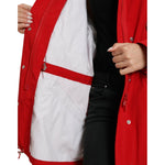 Dolce & Gabbana Red Polyester Hooded Button Rain Coat Jacket JKT3709-40