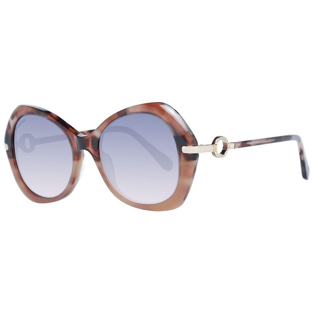 Omega Brown Women Sunglasses with Butterfly Style Frame, Gradient Blue Lenses, Full-Rim, 100% UVA & UVB Protection, Plastic Material.