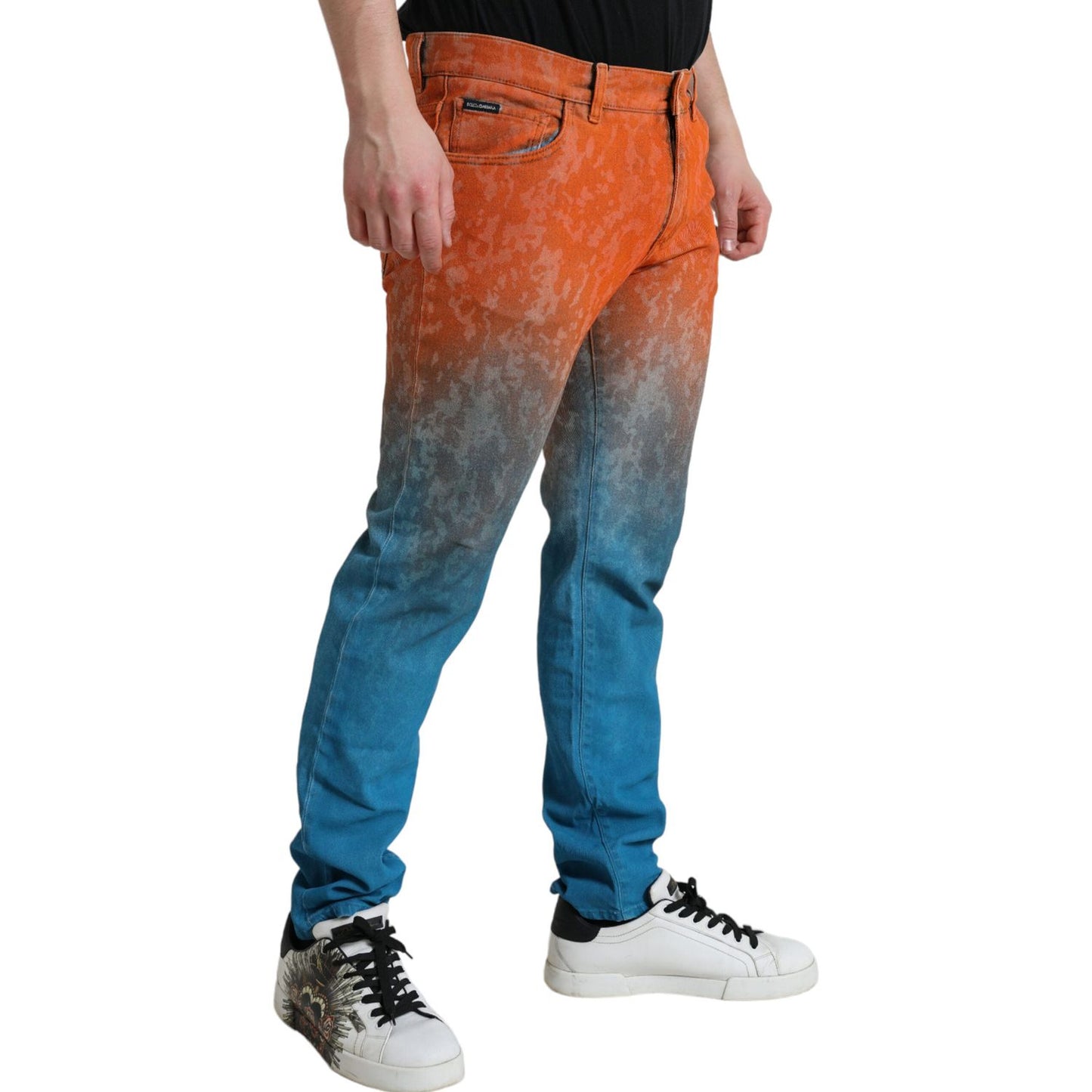 Dolce & Gabbana Multicolor Ombre Cotton Slim Fit Denim Jeans PAN75038-50