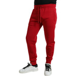 Dolce & Gabbana Red Cotton Blend Skinny Jogger Pants PAN75045-48
