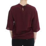 Dolce & Gabbana Red 3/4 sleeve silk blouse SIG13327-1