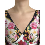 Dolce & Gabbana Multicolor Floral Print Silk Twill Gown Dress DR281099-40