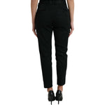 Dolce & Gabbana Black Wool High Waist Cropped Tapered Pants PAN74985-42