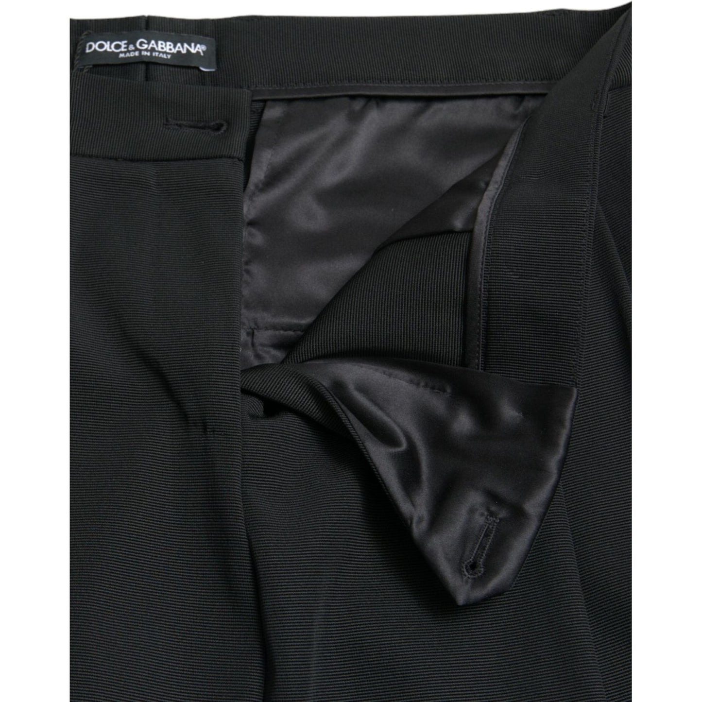 Dolce & Gabbana Black Wool High Waist Cropped Tapered Pants PAN74985-42