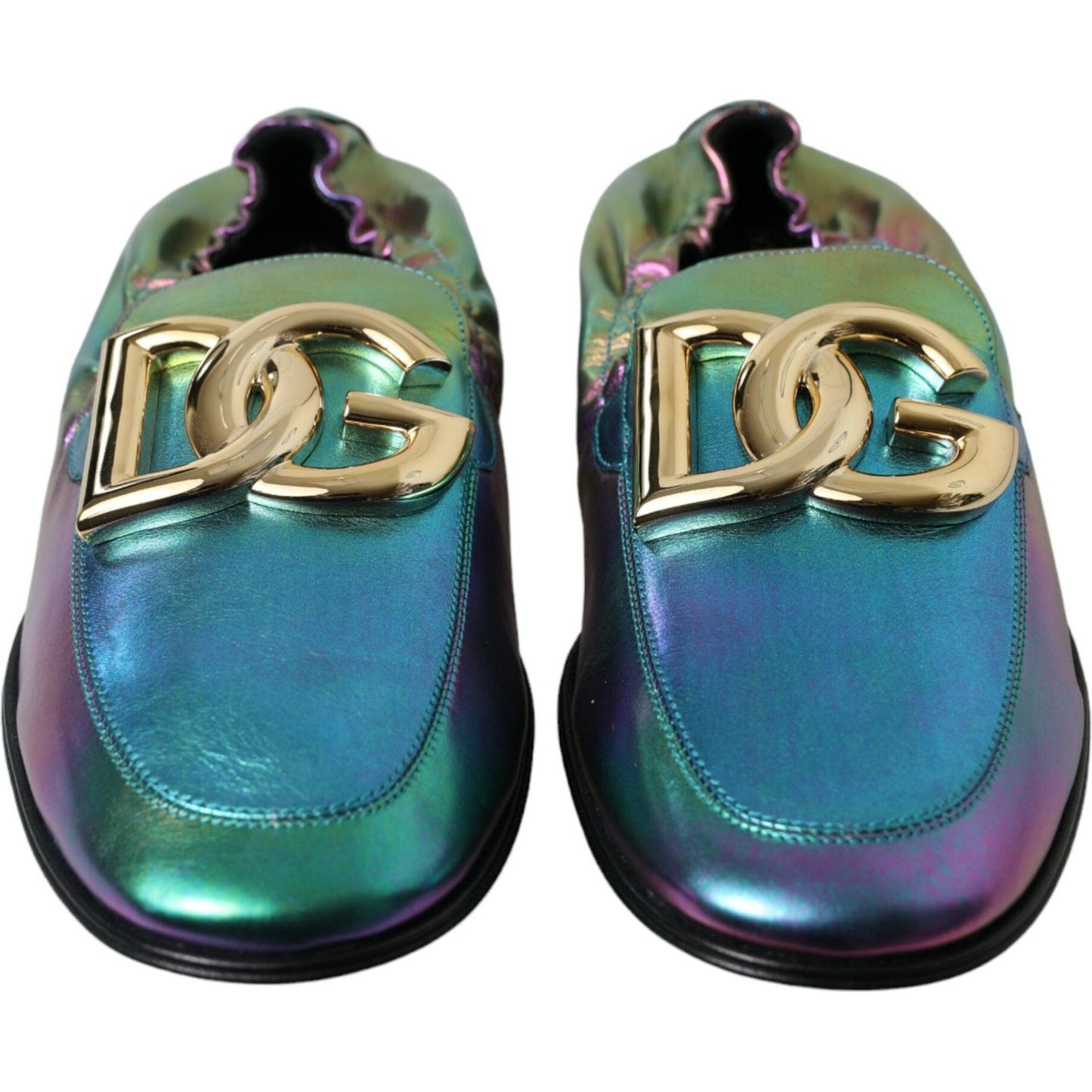 Dolce & Gabbana Multicolor Leather DG Logo Loafer Dress Shoes MV5359-43
