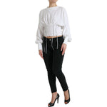 Dolce & Gabbana White Cotton Corset Cropped Long Sleeves Topclothing TSH84282-40