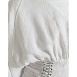 Dolce & Gabbana White Cotton Corset Cropped Long Sleeves Topclothing TSH84282-40