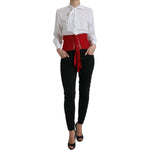 Dolce & Gabbana Red Silk Belt Waist Lace Up Strap Corset TSH83755-42