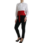 Dolce & Gabbana Red Silk Belt Waist Lace Up Strap Corset TSH83755-42