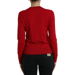 Dolce & Gabbana Red Wool Knitted Crew Neck Pullover Sweater TSH84335-40
