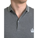 Dolce & Gabbana Gray Collared Short Sleeve Crown T-shirt TSH84578-44