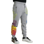 Dolce & Gabbana Gray Cotton Graffiti Sweatpants Jogger Pants PAN75060#-48